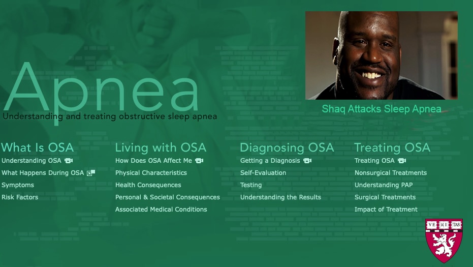 Apnea Landing Page with Picture of Shaquille O'Neal